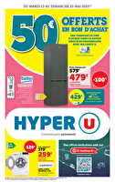 Les prix bas de l'électroménager chez Hyper U Valable du 13 au 25 mai 2025