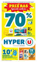 Les prix bas spécial rentrée des magasins Hyper U Valable du 16 juillet au 10 août 2025
