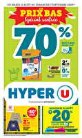 Les prix bas spécial rentrée des magasins Hyper U Valable du 12 août au 07 septembre 2025