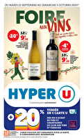 Foire aux vins consultation en avant-première chez Hyper U Valable du 23 septembre au 05 octobre 2025