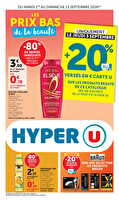 Les prix bas de la semaine des magasins Hyper U Valable du 01 au 13 septembre 2026