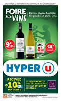 Foire aux vins consultation en avant-première ! chez Hyper U Valable du 22 septembre au 04 octobre 2026