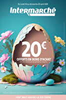 20€ offerts en bons d'achat chez Intermarché Valable du 14 au 20 avril 2025