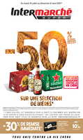 -50% de remise immédiate sur le 2ème sur une sélection de bières chez Intermarché Valable du 29 juillet au 10 août 2025