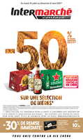 -50% de remise immédiate sur le 2ème sur une sélection de bières chez Intermarché Valable du 29 juillet au 10 août 2025