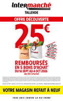 Bon d'achat des magasins Intermarché Valable du 16 septembre au 04 octobre 2026