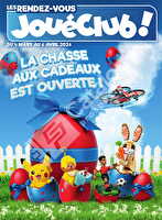 La chasse aux cadeaux est ouverte des magasins Joué Club Valable du 04 mars au 06 avril 2026