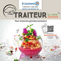 Carte traiteur permanente chez Leclerc Valable du 01 janvier au 31 mars 2025