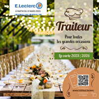 Carte traiteur permanente chez Leclerc Valable du 31 mars 2025 au 30 mars 2026