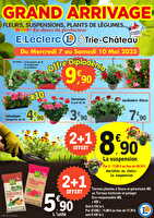 Grand arrivage fleurs et plantes chez Leclerc Valable du 07 au 10 mai 2025