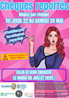 Operation cheque reporte 05 2025 des magasins Leclerc Valable du 22 au 24 mai 2025