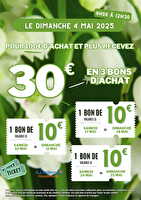 Bons d'achat 4 mai chez Leclerc Valable du 04 mai 2025
