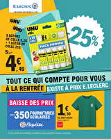 Rentrée des classes chez Leclerc Valable du 29 juillet au 06 septembre 2025