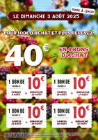 Bons d'achat 3 août des magasins Leclerc Valable du 01 août 2025