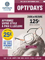 Opti'days rentree chez Leclerc Valable du 31 août 2025