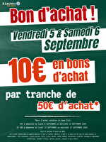 Bon d'achat septembre des magasins Leclerc Valable du 03 septembre 2025