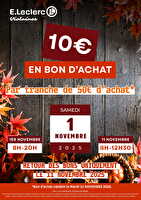 Bon d'achat novembre  des magasins Leclerc Valable du 30 octobre 2025