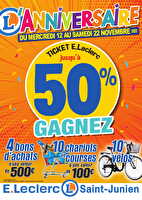 Anniversaire chez Leclerc Valable du 12 au 22 novembre 2025