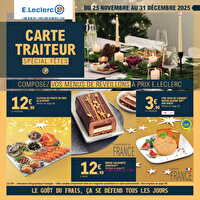 Carte traiteur festive - mixte des magasins Leclerc Valable du 18 novembre au 31 décembre 2025