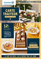 Carte traiteur festive - mixte chez Leclerc Valable du 18 novembre au 31 décembre 2025