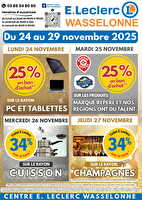 Calendrier de l'avent 2 des magasins Leclerc Valable du 24 au 29 novembre 2025