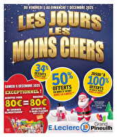 Les jours les moins chers chez Leclerc Valable du 01 au 07 décembre 2025