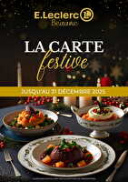 Carte traiteur festive chez Leclerc Valable du 01 au 31 décembre 2025