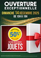 Ouv. dimanche 14 decembre2025 des magasins Leclerc Valable du 14 décembre 2025