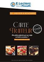 Carte traiteur permanente chez Leclerc Valable du 02 janvier au 29 novembre 2026