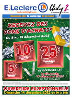 Ouverture du 14/12/2025 chez Leclerc Valable du 08 au 14 décembre 2025