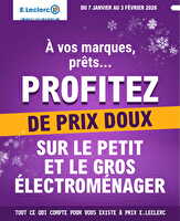 Electromenager en folie (ex soldes hiver) des magasins Leclerc Valable du 07 janvier au 03 février 2026