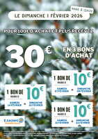 Bons d'achat 1 fevrier des magasins Leclerc Valable du 26 janvier au 01 février 2026