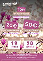 Operation bon d'achat par palier chez Leclerc Valable du 19 au 20 février 2026