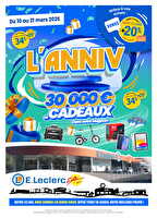 Anniversaire magasin mars chez Leclerc Valable du 10 au 21 mars 2026