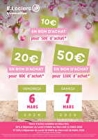 Operation bon d'achat par palier des magasins Leclerc Valable du 06 au 07 mars 2026