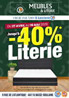 Literie des magasins Leclerc Valable du 27 avril au 16 mai 2026