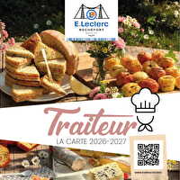 Carte traiteur permanente chez Leclerc Valable du 13 avril 2026 au 30 mars 2027