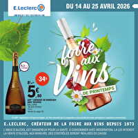Vins printemps chez Leclerc Valable du 14 au 25 avril 2026