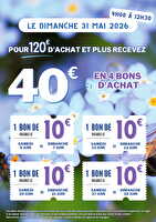 Bons d'achat 31 mai (juin) chez Leclerc Valable du 27 au 31 mai 2026