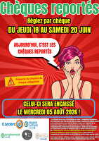 Operation cheque reporte 06 2026 des magasins Leclerc Valable du 14 au 21 juin 2026