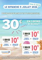 Bons d'achat 5 juillet des magasins Leclerc Valable du 01 au 05 juillet 2026