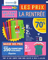 Rentree des classes chez Leclerc Valable du 28 juillet au 29 août 2026