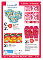 Maxiformatsmaxieconomies chez Leclerc Valable du 25 août au 05 septembre 2026