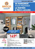 Aout - rangement chez Leclerc Valable du 05 au 22 août 2026