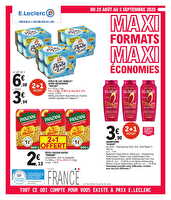 Maxiformatsmaxieconomies des magasins Leclerc Valable du 25 août au 05 septembre 2026