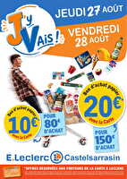 Cat 1 : j'y vais j'y retourne des magasins Leclerc Valable du 26 au 29 août 2026