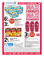 Maxiformatsmaxieconomies chez Leclerc Valable du 25 août au 05 septembre 2026