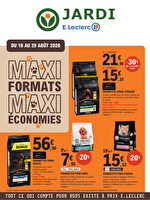 Animalerie gros formats chez Leclerc Valable du 18 au 29 août 2026