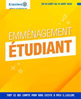 Emmenagement etudiant des magasins Leclerc Valable du 04 au 14 août 2026