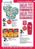 Maxiformatsmaxieconomies chez Leclerc Valable du 25 août au 05 septembre 2026